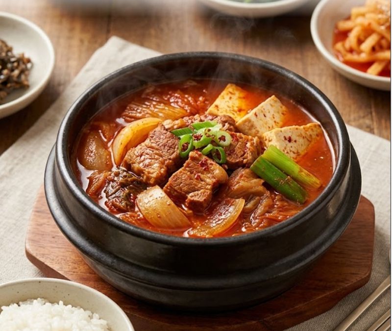 밥도둑 김치찌개 완성 사진