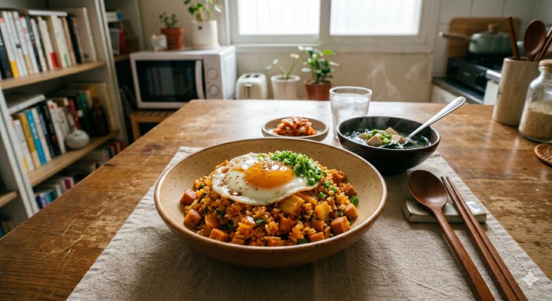 스팸 김치볶음밥 완성 사진