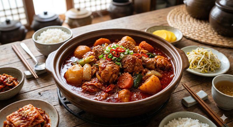 매콤달콤 닭볶음탕 완성 사진
