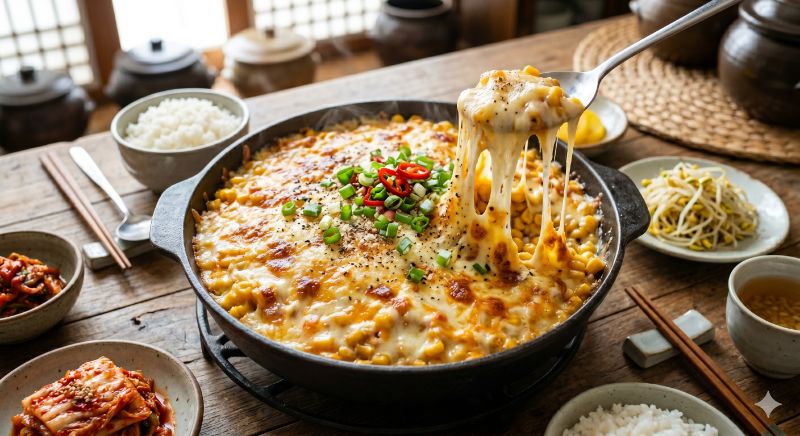 치즈 폭탄 콘치즈 완성 사진