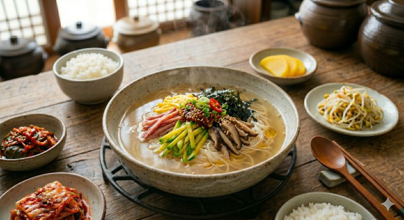 포장마차 잔치국수 완성 사진