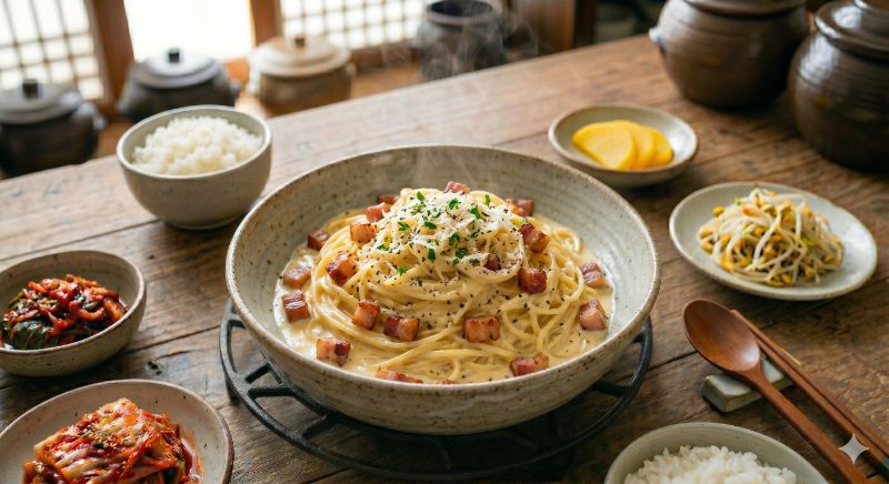 정통 까르보나라 파스타 완성 사진